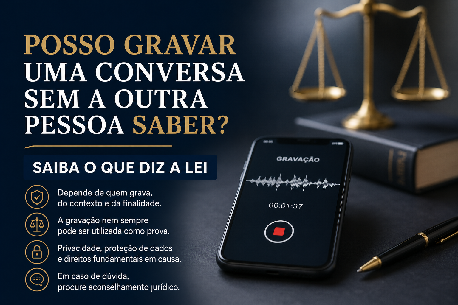Posso gravar uma conversa sem a outra pessoa saber?